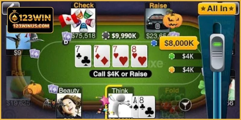 Poker Texas Holdem gồm bốn vòng cược preflop flop turn river