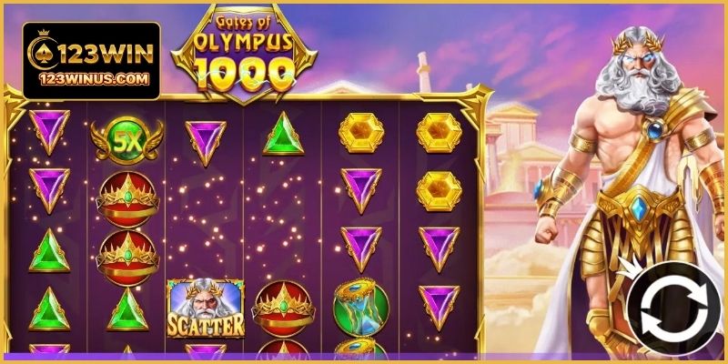 Gates Of Olympus 1000 Slot Thần Thoại Zeus Tại 123WIN Người chơi lựa chọn mức cược phù hợp trước khi bắt đầu vòng quay slot